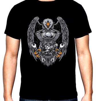 Eagle and motor, men's  t-shirt, 100% cotton, S to 5XL